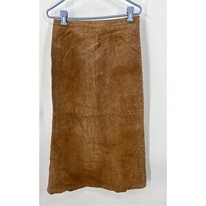 Ruff Hewn vintage 100% leather Suede western maxi Skirt 10